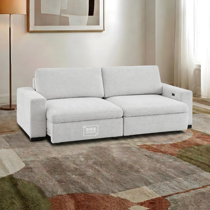 2 Wide Seat Light Grey Electric Sliding Sofa | Palma