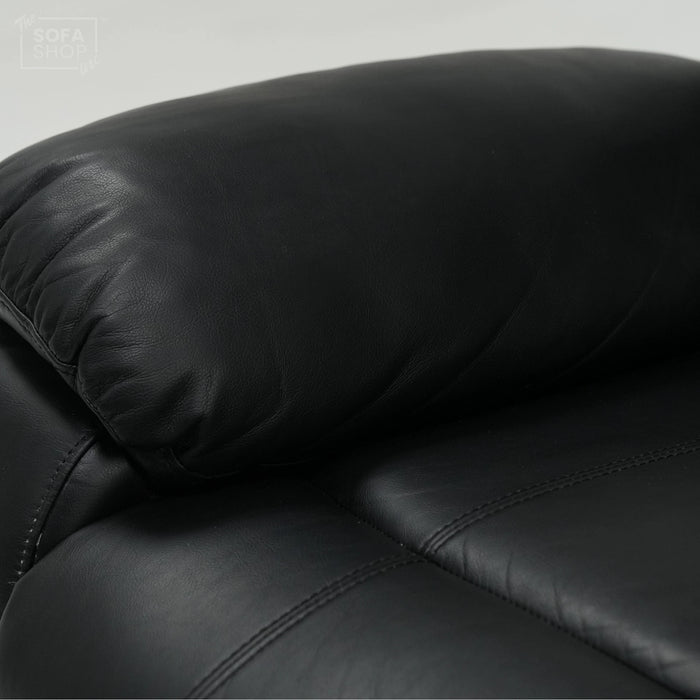 2 Seater Manual Recliner in Black Leather | Manual Reclining Mechanism | With Scratched Armrest & Ripped Side Panel | Trento | Free Assembly | Second Hand Sofa 15