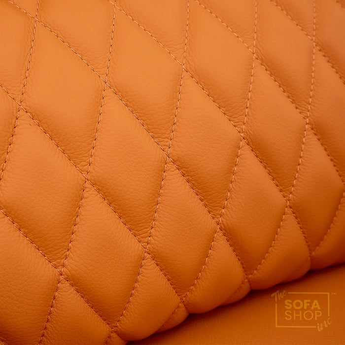 3 Seater Smart Tech Electric Recliner Cinema Sofa | Luxury Theatre Seating | Orange Real Leather | Assisi