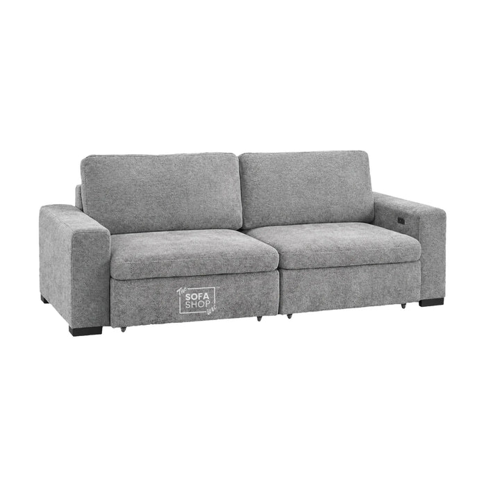 2 Wide Seat Grey Electric Sliding Sofa | Palma