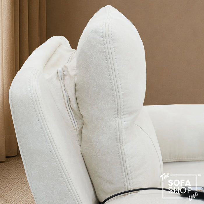 1 Seater Smart Tech Electric Recliner Cinema Chair | Cream Fabric | Vinsonova
