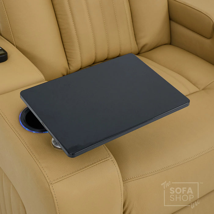2 Seater Smart Tech Electric Recliner Cinema Sofa | Luxury Theatre Seating | Tan Real Leather | Capri