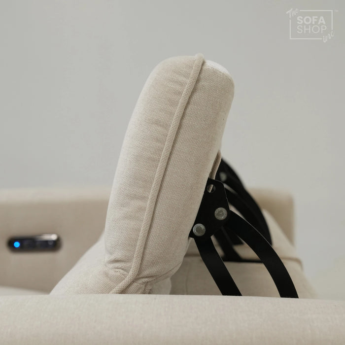 3 Seater Smart Electric Sofa | Beige Fabric | Sample | Cadenza