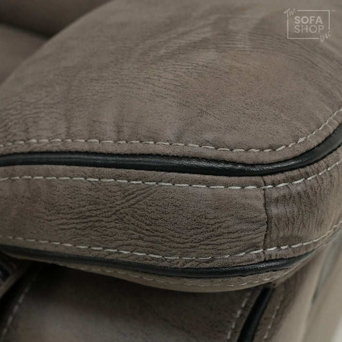 2 Seater Brown Fabric Manual Recliner Sofa with Padded Lumbar & Soft Cosy Fabric | Tuscany | Ex-Display