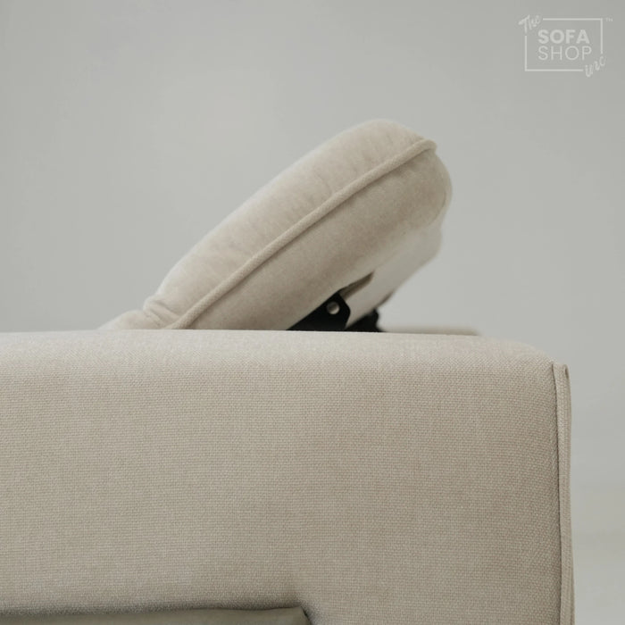 3 Seater Smart Electric Sofa | Beige Fabric | Sample | Cadenza
