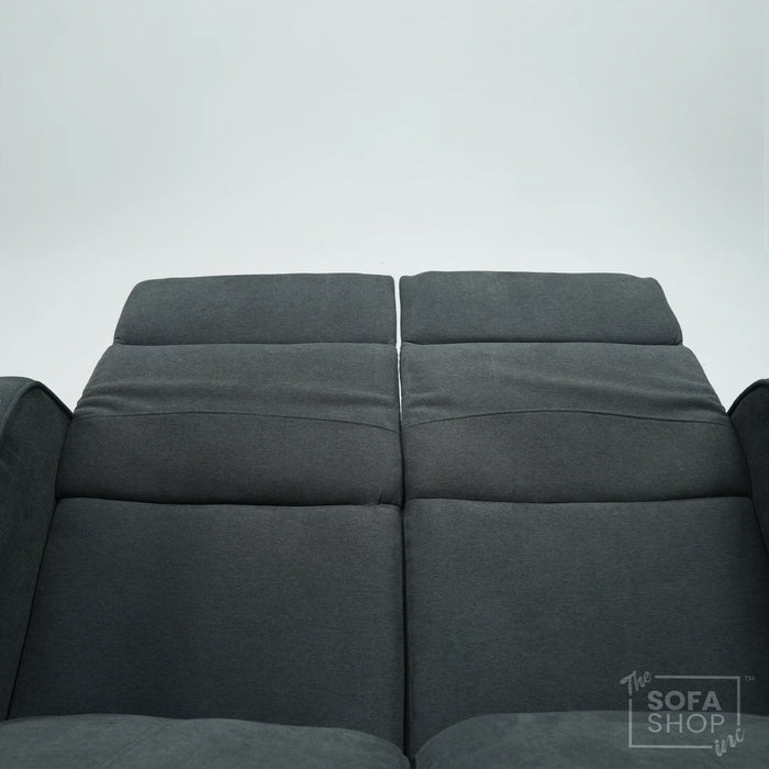 Manual Dark Grey Fabric 2 Seater | Stitching Ripped On RHF Seat And Mis Match | Parma | SHS 07 | The Sofa Shop