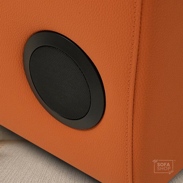 2 Seater Electric Recliner Sofa | Orange Real Leather | Toro