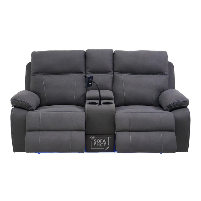 2 Seater Smart Tech Electric Recliner Cinema Sofa | Grey Fabric | Vinsonova
