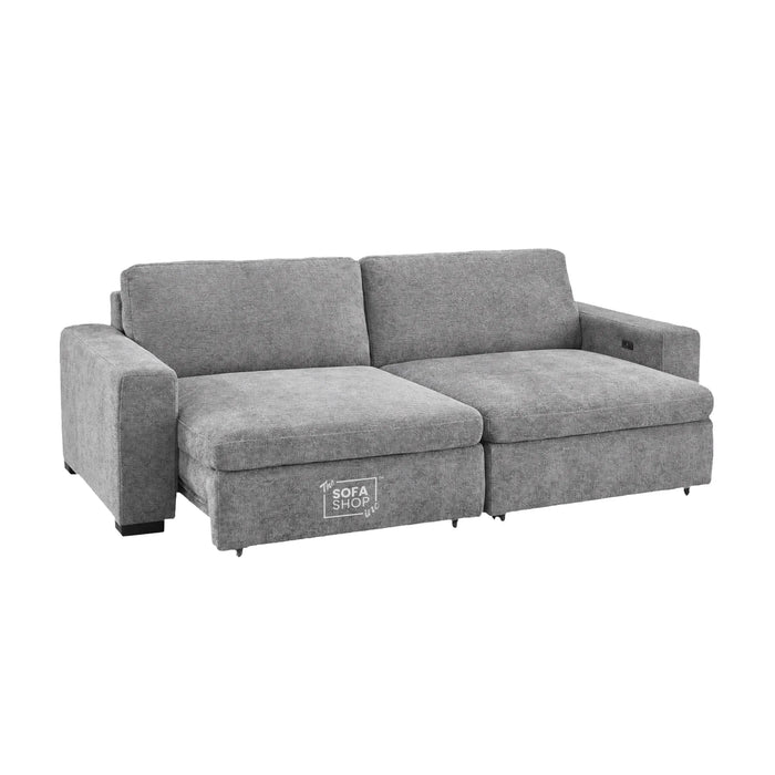 2 Wide Seat Grey Electric Sliding Sofa | Palma