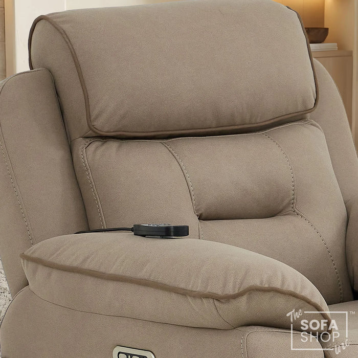1 Seater Smart Tech Electric Recliner Cinema Chair | Beige Fabric | Florence