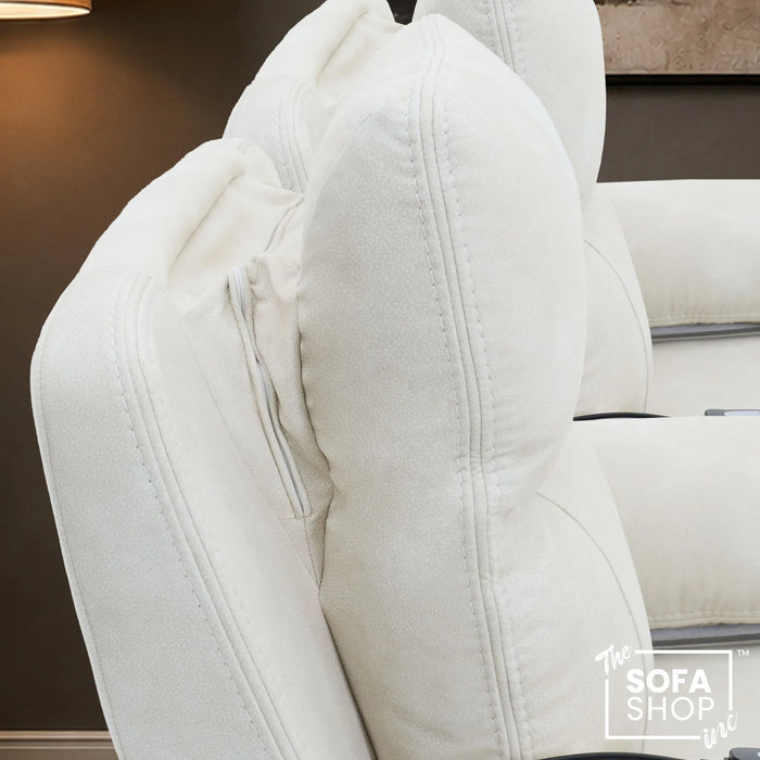 2 Seater Smart Tech Electric Recliner Cinema Sofa | Cream Fabric | Vinsonova
