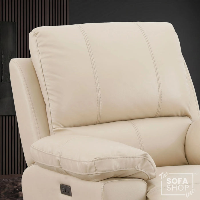 1 Seater Electric Recliner Chair | Cream Real Leather | Trento