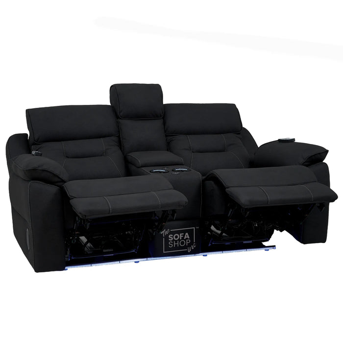 2 Seater Smart Tech Electric Recliner Cinema Sofa | Charcoal Grey Fabric | Florence