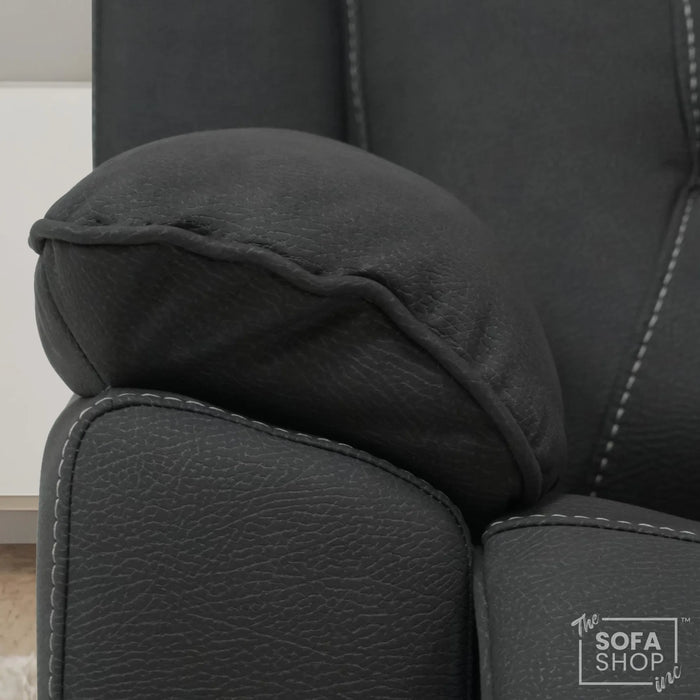 1 Seater Smart Tech Riser Recliner Cinema Chair | Charcoal Grey Fabric | Florence