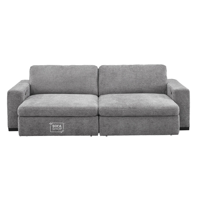 2 Wide Seat Grey Electric Sliding Sofa | Palma