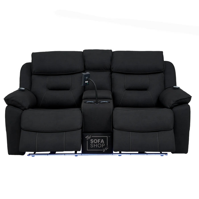 2 Seater Smart Tech Electric Recliner Cinema Sofa | Charcoal Grey Fabric | Florence
