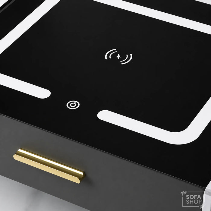 Smart Nightstand | Grey | PIN Lock + Wireless Charging | 50x40x50cm | Chicago