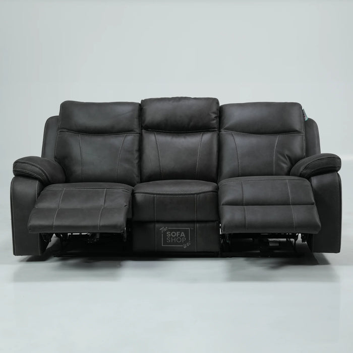 3 Seater Electric Fabric Recliner Sofa with USB, Adjustable Headrest & Storage Box  | Used, No Middle Drop-Down | Vinson | SHS 206 | The Sofa Shop