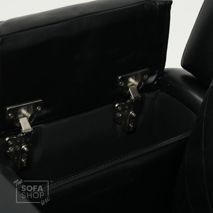 3 Seater Black Leather Electric Recliner Cinema Sofa | Massage, Power Headrests | Ex Display | Venice