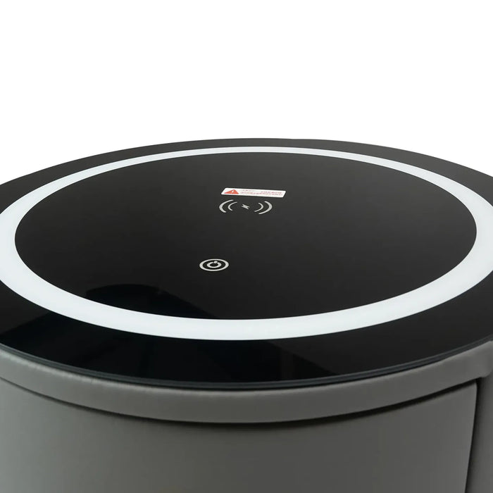 Smart Nightstand | Grey | LED + Bluetooth + Wireless Charging | 45x45x50cm | Nashville