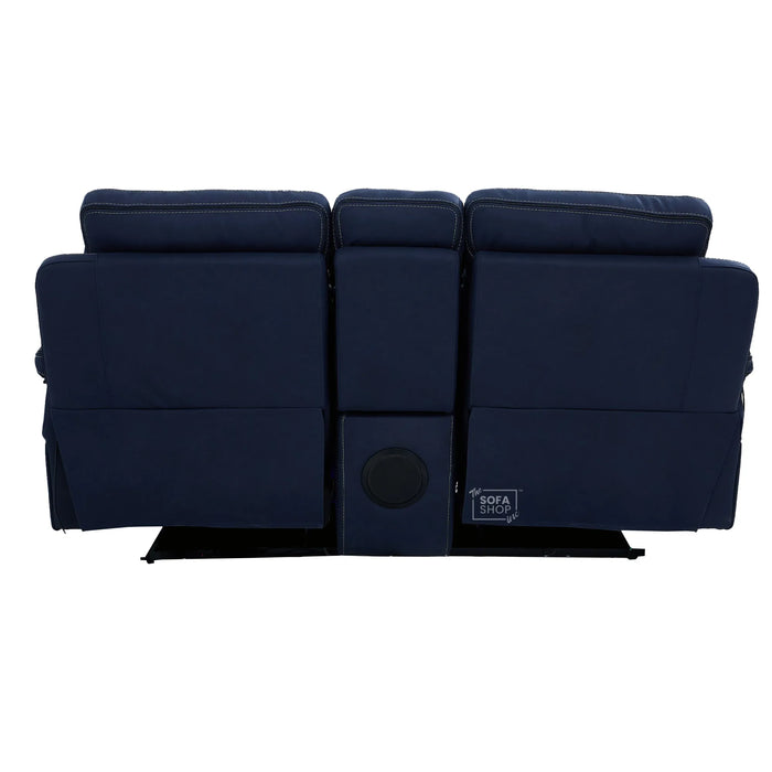 2 Seater Smart Tech Electric Recliner Cinema Sofa | Blue Fabric | Tuscany