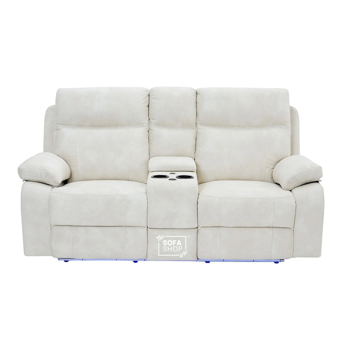 2 Seater Smart Tech Electric Recliner Cinema Sofa | Cream Fabric | Vinsonova
