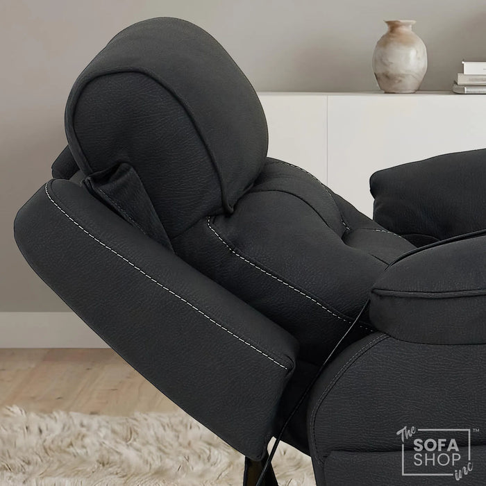 1 Seater Smart Tech Riser Recliner Cinema Chair | Charcoal Grey Fabric | Florence