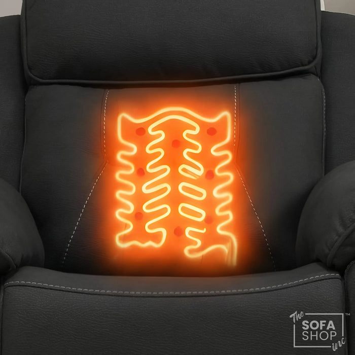 1 Seater Smart Tech Riser Recliner Cinema Chair | Charcoal Grey Fabric | Florence