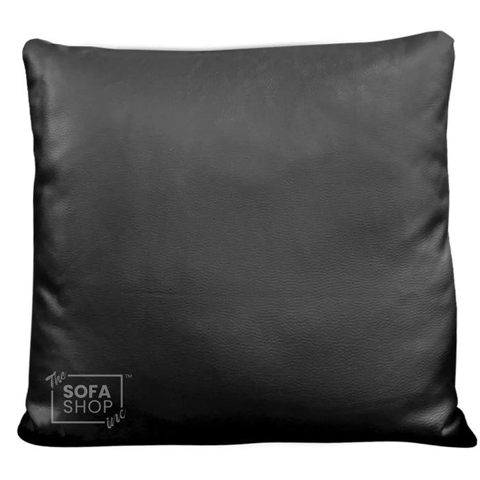 Decorative Pillows in Black Leather | Premium Leather Cushion With Shape-Retaining Fill + Wipe-Clean Finish | The Sofa Shop