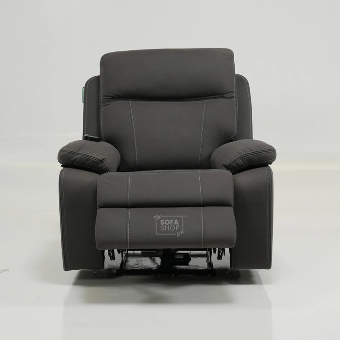 1 Seater Smart Tech Electric Recliner Cinema Chair | Grey Resilience Fabric | Sample | Vinsonova
