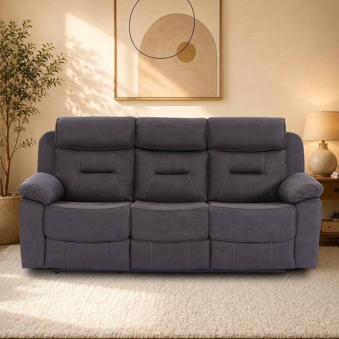 3 Seater Smart Tech Electric Recliner Cinema Sofa | Black Fabric | Florence
