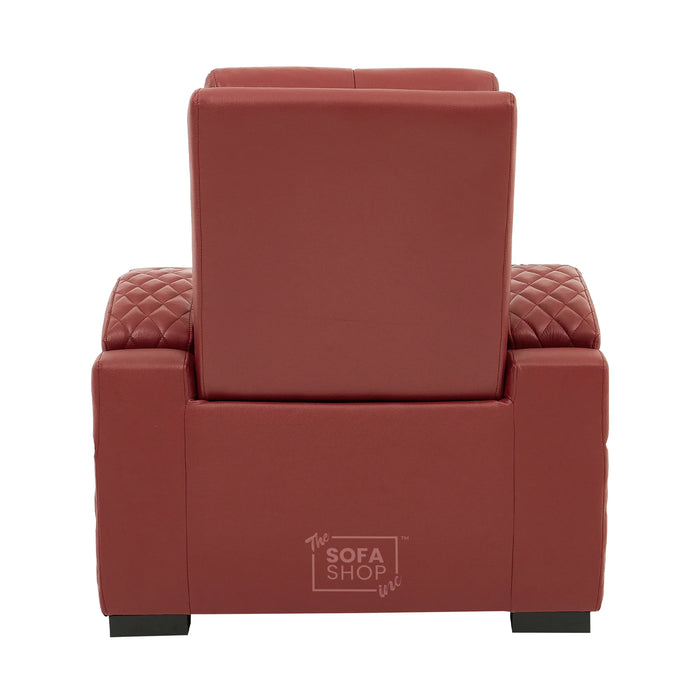 1 Seater Smart Tech Electric Recliner Cinema Chair | Luxury Theatre Seating | Red Real Leather | Assisi