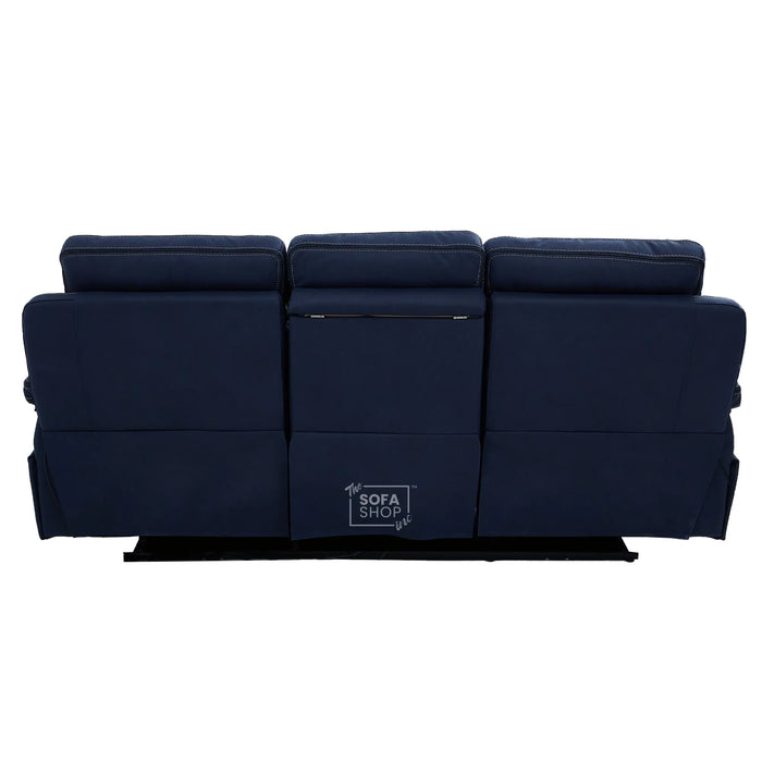 3 Seater Smart Tech Electric Recliner Cinema Sofa | Blue Fabric | Tuscany