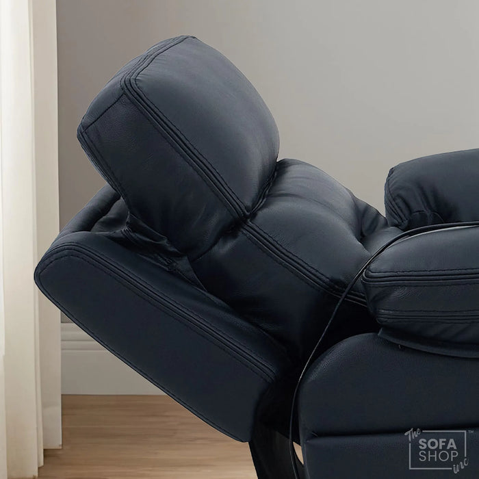 1 Seater Smart Tech Electric Recliner Cinema Chair | Black Real Leather | Sicily
