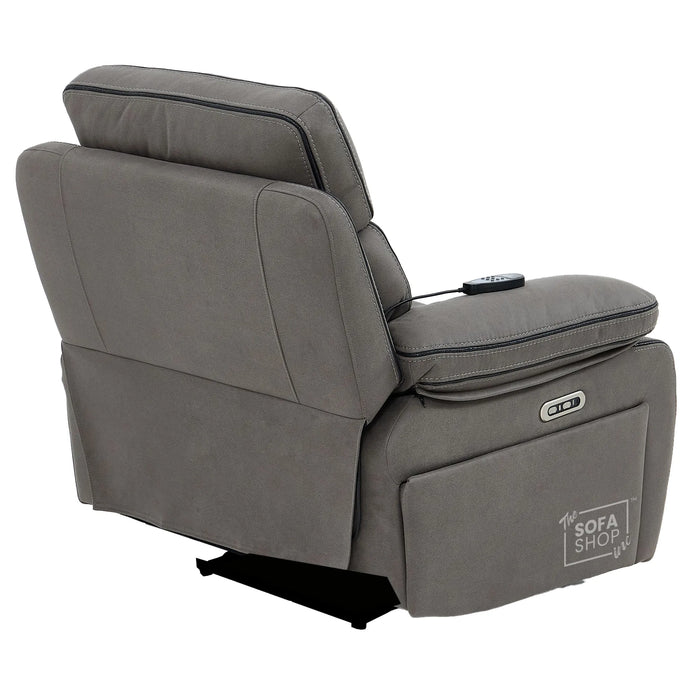 1 Seater Smart Tech Electric Recliner Cinema Chair | Graphite Grey Fabric | Tuscany