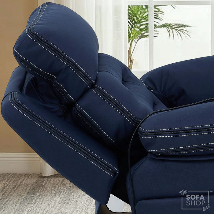 1 Seater Smart Tech Electric Recliner Cinema Chair | Blue Fabric | Tuscany