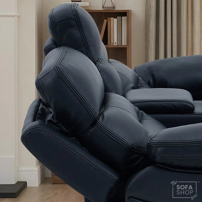 2 Seater Smart Tech Electric Recliner Cinema Sofa | Black Real Leather | Sicily