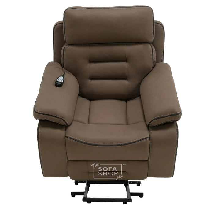 1 Seater Smart Tech Riser Recliner Cinema Chair | Mocha Brown Fabric | Tuscany
