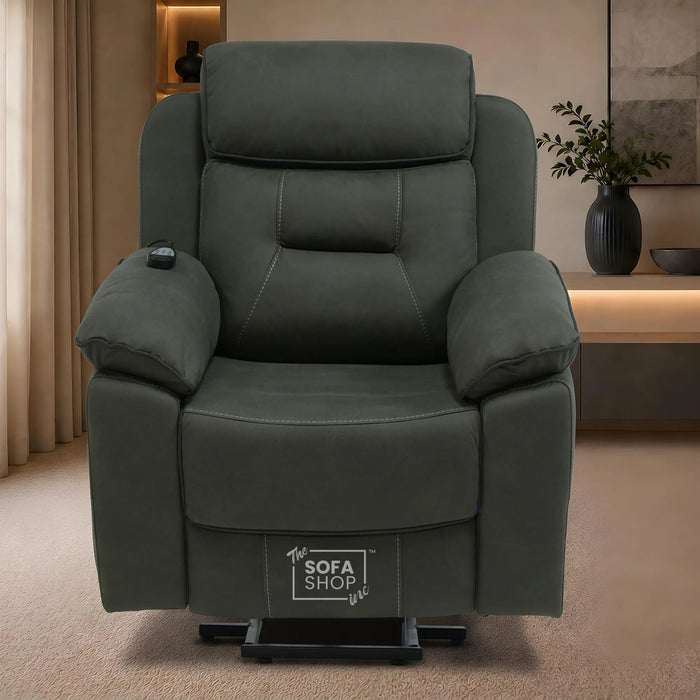 1 Seater Smart Tech Riser Recliner Cinema Chair | Green Fabric | Florence