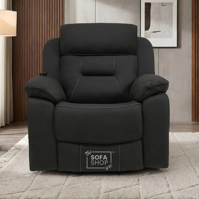 1 Seater Smart Tech Riser Recliner Cinema Chair | Charcoal Grey Fabric | Florence
