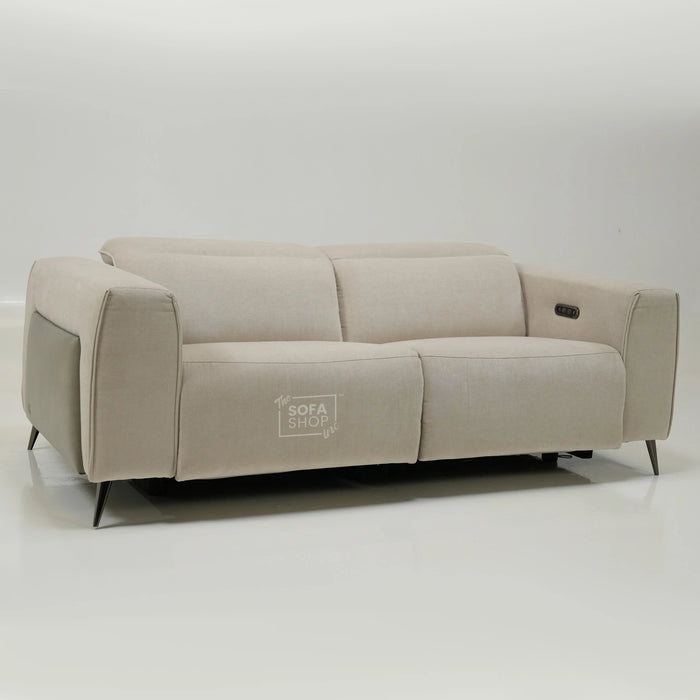 3 Seater Smart Electric Sofa | Beige Fabric | Sample | Cadenza