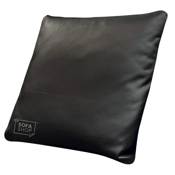 Decorative Pillows in Black Leather | Premium Leather Cushion With Shape-Retaining Fill + Wipe-Clean Finish | The Sofa Shop