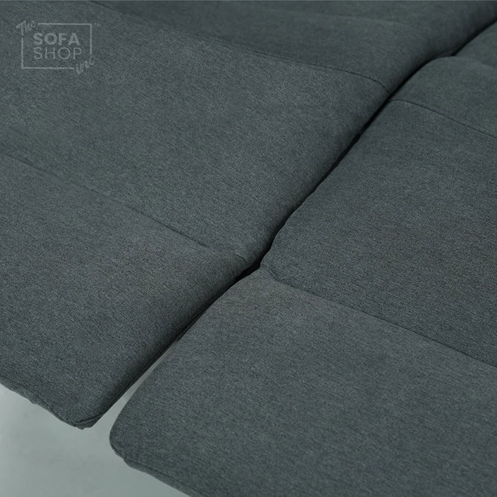 Manual Dark Grey Fabric 2 Seater | Stitching Ripped On RHF Seat And Mis Match | Parma | SHS 07 | The Sofa Shop