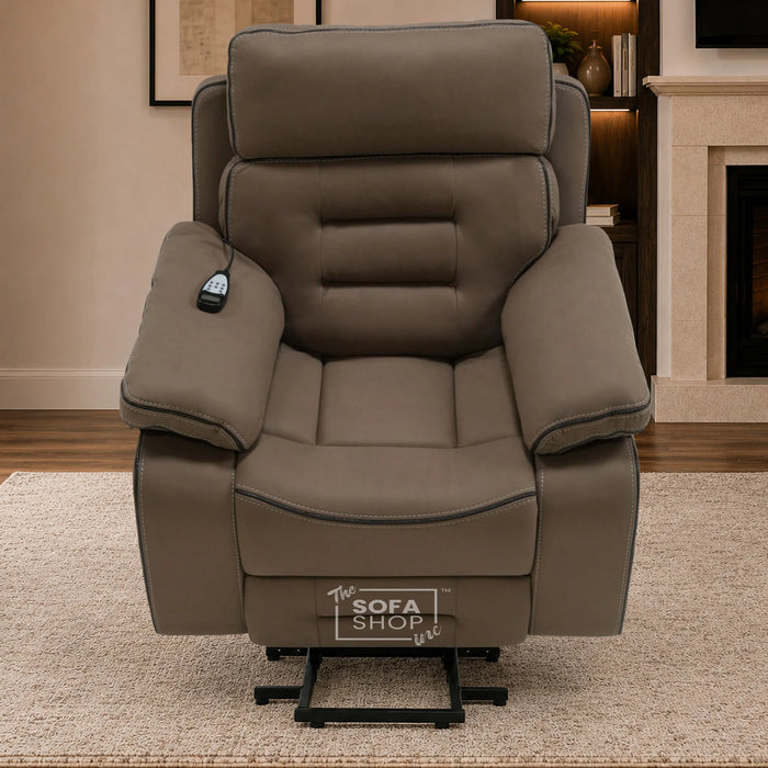 1 Seater Smart Tech Riser Recliner Cinema Chair | Mocha Brown Fabric | Tuscany