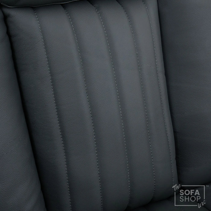 1 Seater Smart Tech Electric Recliner Cinema Chair | Luxury Theatre Seating | Grey Real Leather | Capri