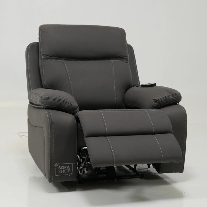 1 Seater Smart Tech Electric Recliner Cinema Chair | Grey Resilience Fabric | Sample | Vinsonova