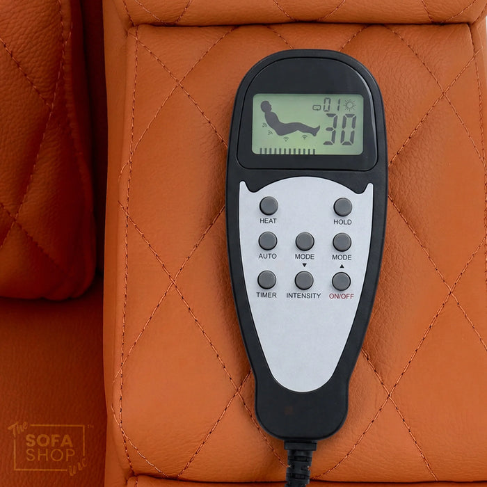 1 Seater Smart Tech Electric Recliner Cinema Chair | Luxury Theatre Seating | Orange Real Leather | Assisi