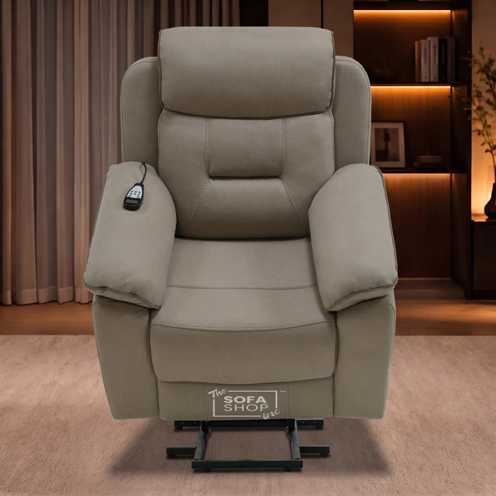 1 Seater Smart Tech Riser Recliner Cinema Chair |  Beige Fabric | Florence