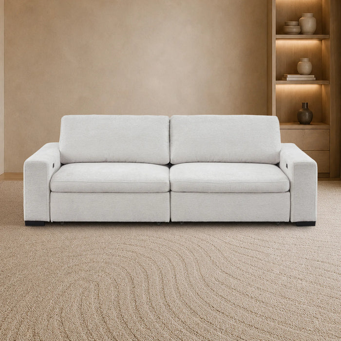 2 Wide Seat Light Grey Electric Sliding Sofa | Palma