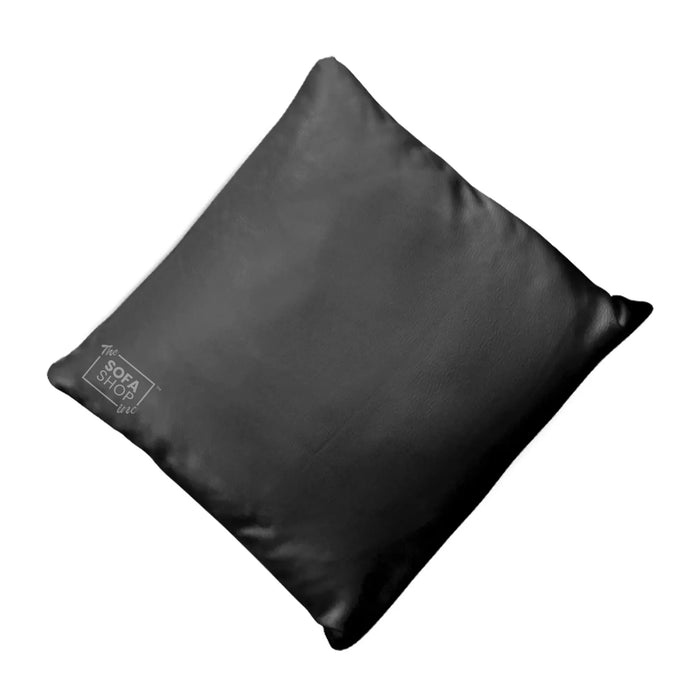 Decorative Pillows in Black Leather | Premium Leather Cushion With Shape-Retaining Fill + Wipe-Clean Finish | The Sofa Shop